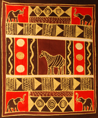 Footprints Zebra with elephant, Table Cloth